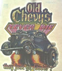 old chevys never die vintage t-shirt iron-on