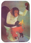 monkey on toilet funny chimp 1970's vintage t-shirt iron-on