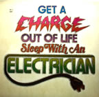 Get A Charge Out of Life Sleep with an electrician Unused Original Vintage T-Shirt Iron-On Heat Transfer