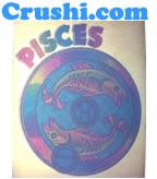 pisces t-Shirt Iron-On Horoscope Vintage Unused Deadstock Glitter 1970's
