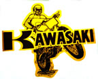 kawasaki motocross motorcycle vintage t-shirt iron-on 1970's