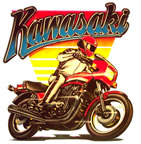 kawasaki motorcycle street bike vintage 1970's t-shirt iron-on