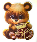 bear with me cute bear honey vintage t-shirt iron-on transfer