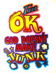 i'm okay god doesn't make junk vintage t-shirt iron-on transfer