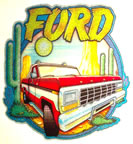 ford van green vintage t-shirt iron-on transfer