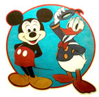 mickey mouse donald duck vintage t-shirt iron-on unused