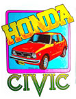 honda civic vintage t-shirt iron-on