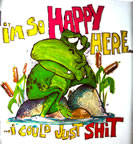 i'm so happy here I could just s#it Unused Original Vintage T-Shirt Iron-On Heat Transfer